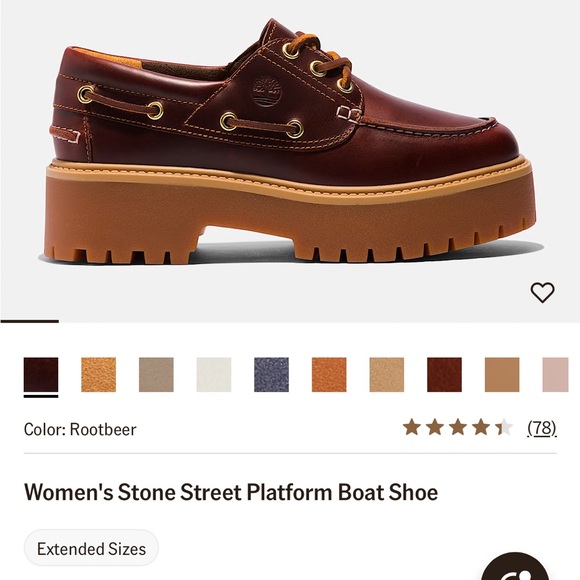 Timberland Women’s Stone Street Platform Boat Brown Leather Shoes - Picture 5 of 5